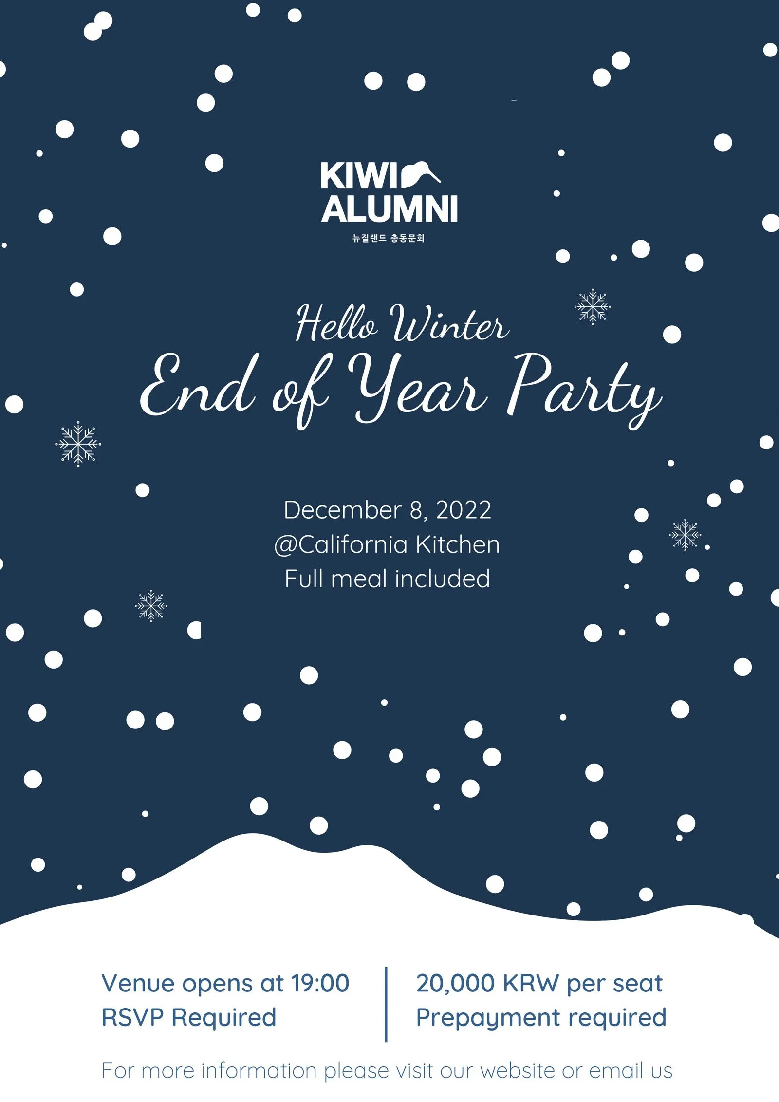 Photo: Kiwi Alumni Hello Winter, End of Year Party 2022