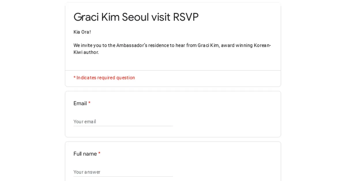 Graci Kim Seoul visit RSVP